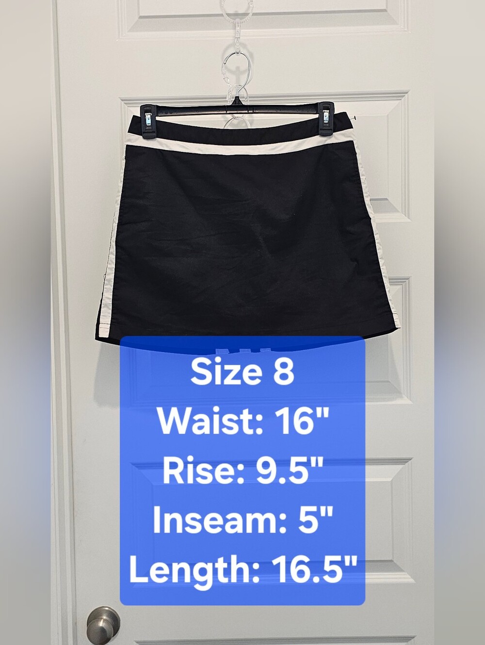 Adidas Black & White Colorblock Golf Tennis Skort Pleated Back - Size 8